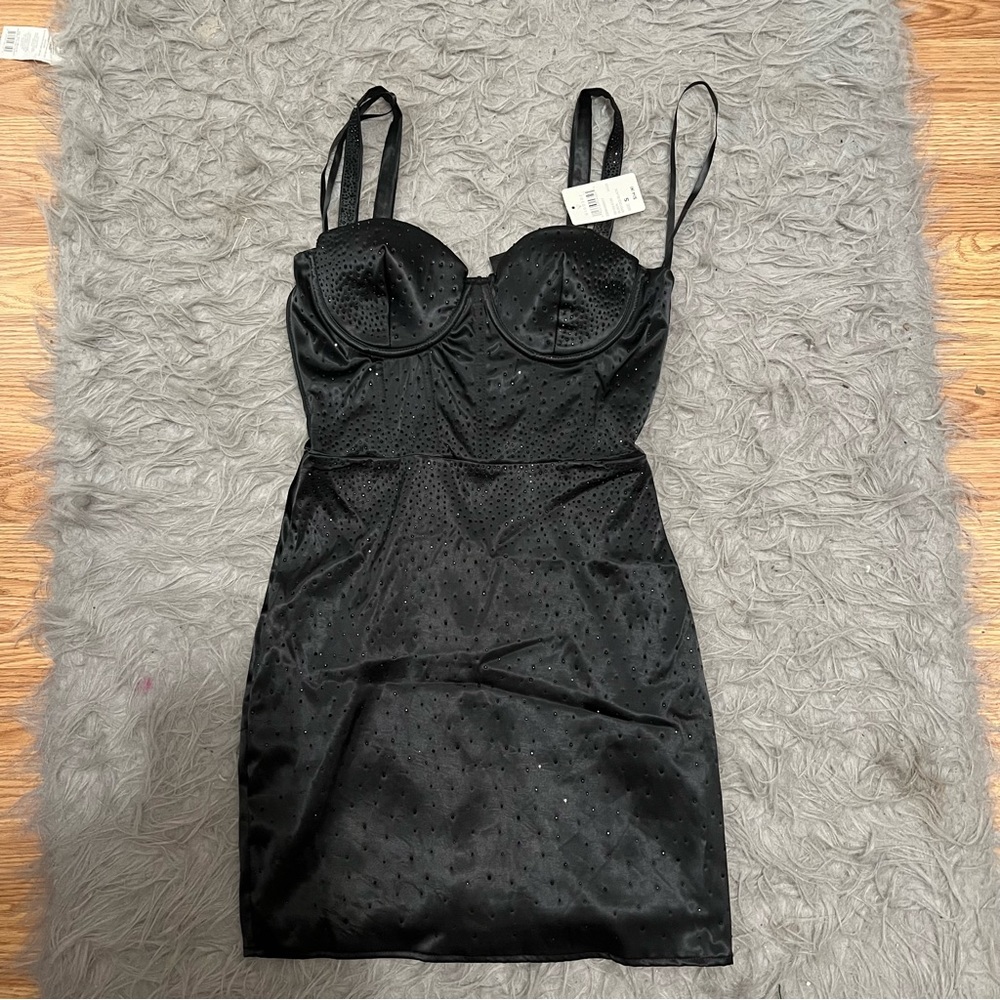 New Windsor black rhinestone dress small